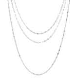triple layered delicate sequin chain necklace