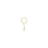 gold plated CZ huggie with butterfly charm