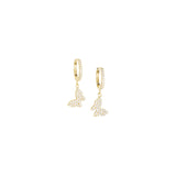 gold plated CZ huggie with butterfly charm