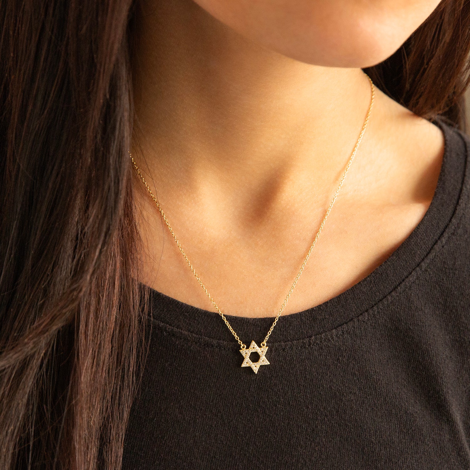 cz star of david necklace