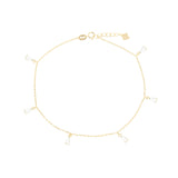 Gold Plated Teardrop CZ Stone Anklet