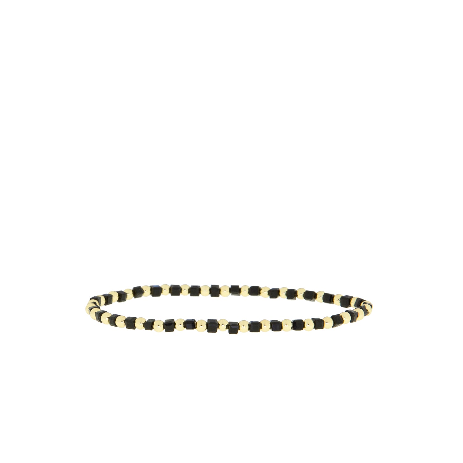Square and Gold Ball Stretch Bracelet