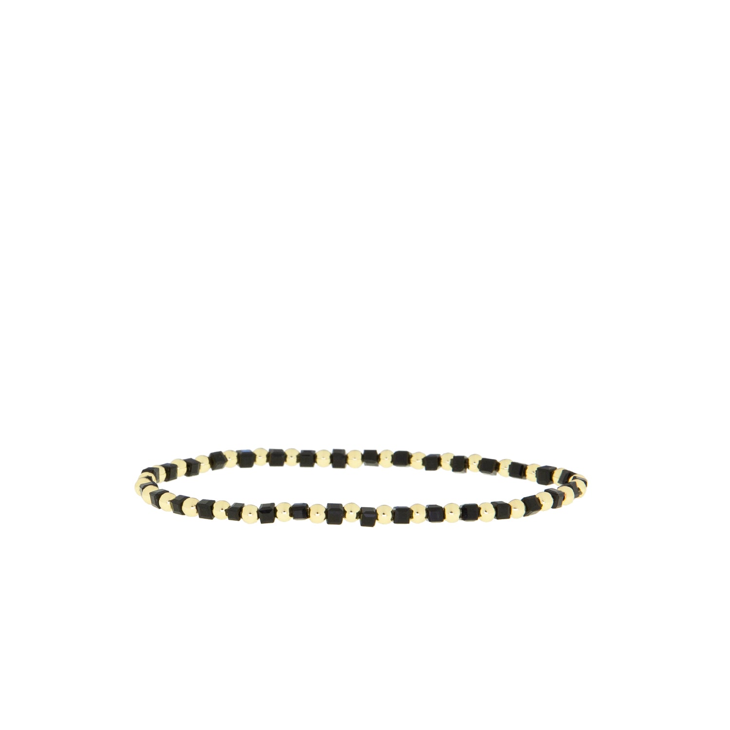 square and gold ball stretch bracelet