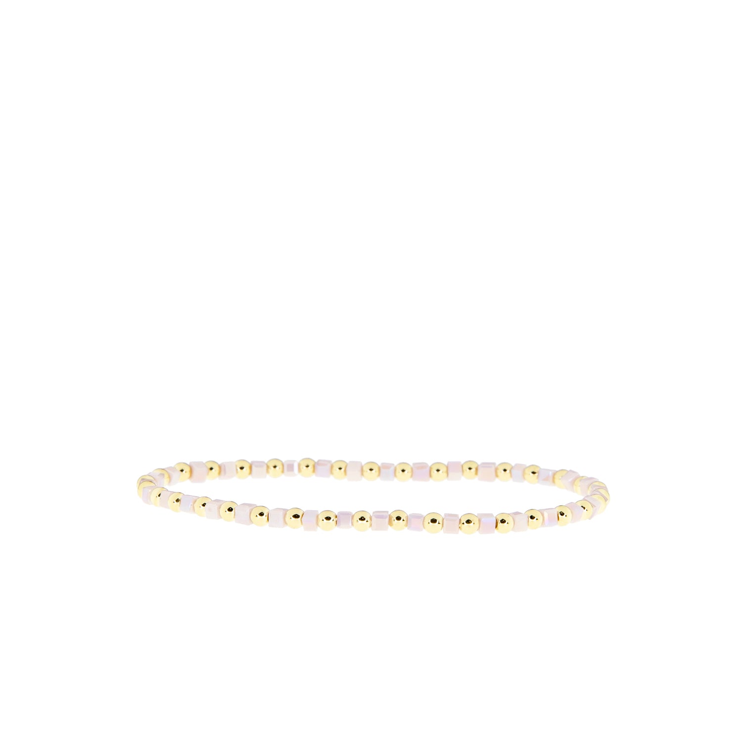 square and gold ball stretch bracelet
