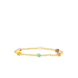 square flower beaded ball bracelet