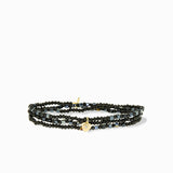 Crystal Stretch Wrap Bracelet with Heart Charm