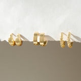 Ribbed Geometric Huggie