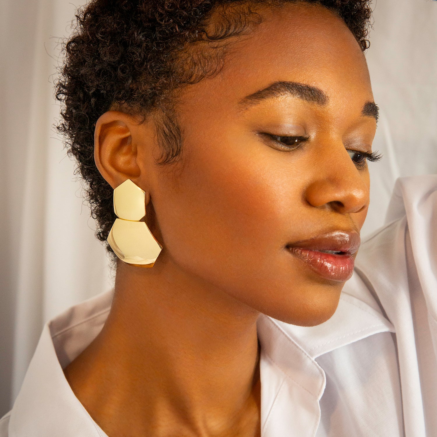 geometric post earring