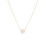 gold plated cz peace sign necklace