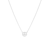 gold plated cz peace sign necklace