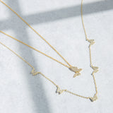 Gold Plated Delicate CZ Butterfly Necklace