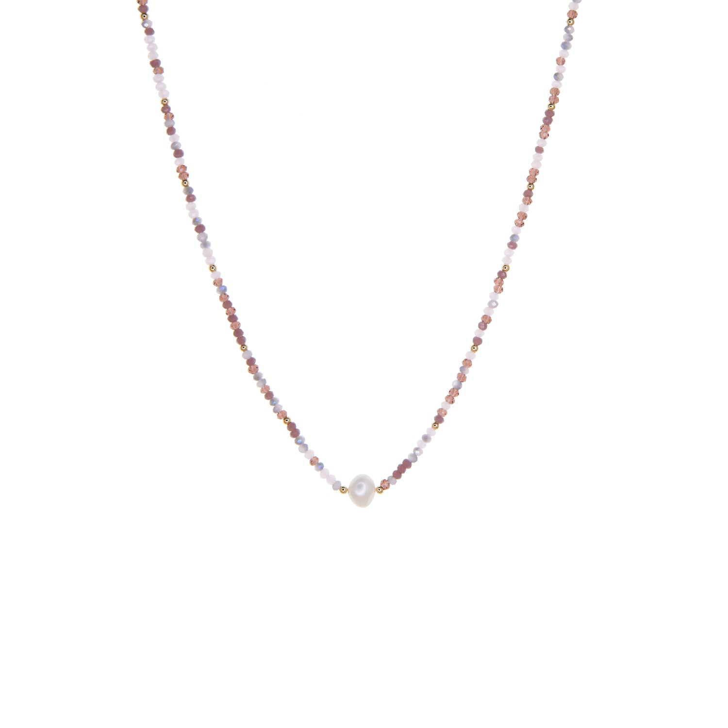 crystal beaded necklace with pearl