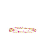 crystal seed bead stretch wrap bracelet
