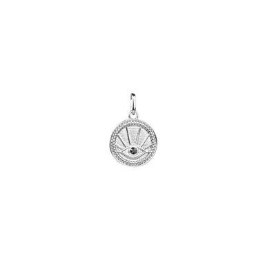 Crystal Evil Eye Mini Bale Charm - silver