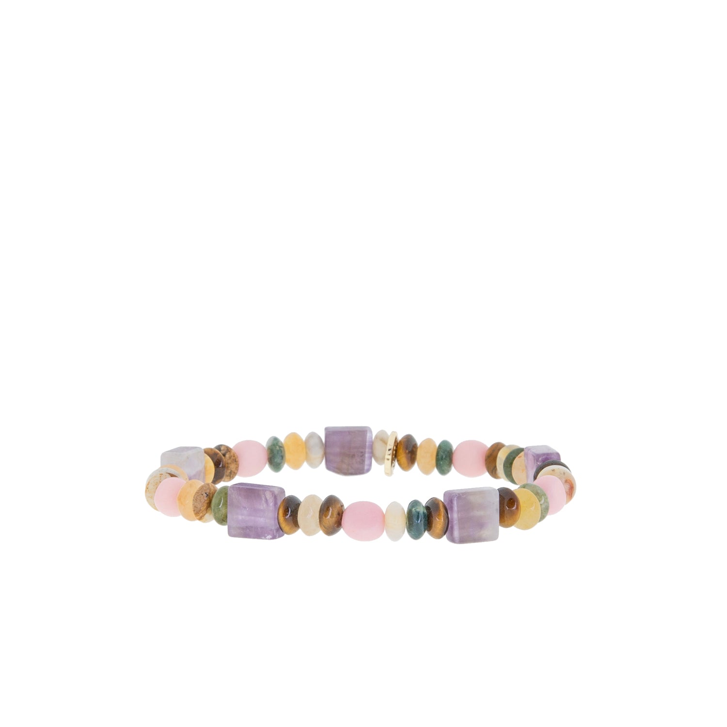 semi precious mutli shape stretch bracelet