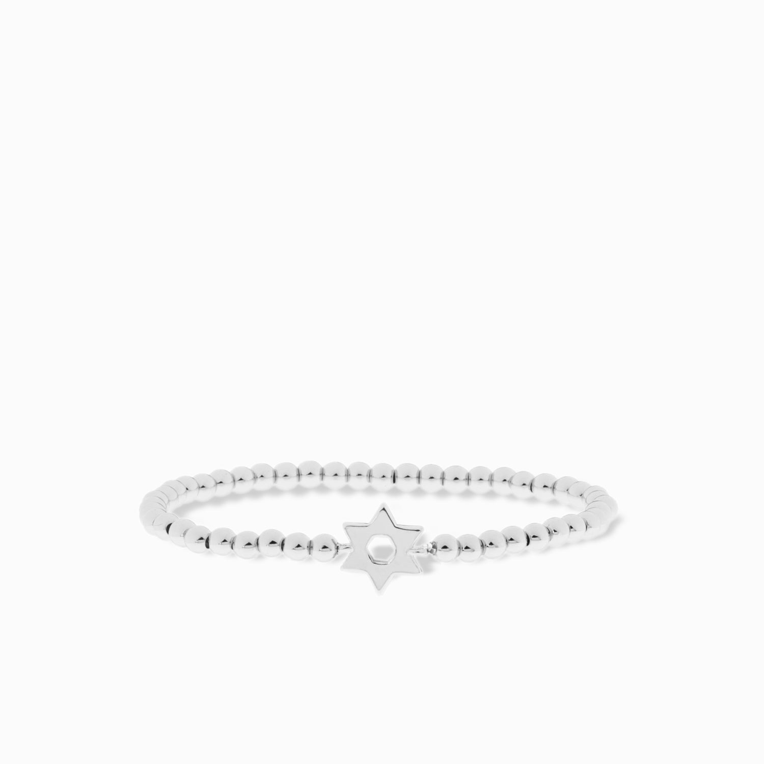 Brass Ball Bracelet with Plain Star of David Charm