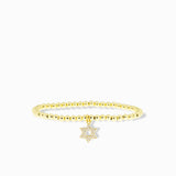 Brass Ball Bracelet with CZ Star of David Charm