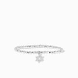 Brass Ball Bracelet with CZ Star of David Charm