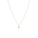 Natural Stone Necklace with Hamsa Charm