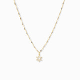 Natural Stone Necklace with CZ Star of David Charm