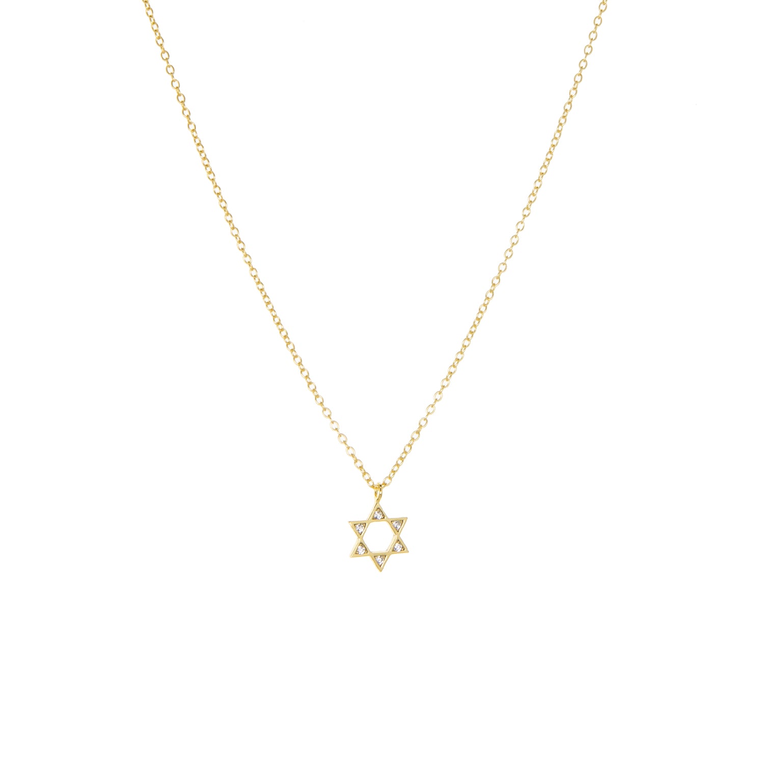 mini cz Star of David necklace