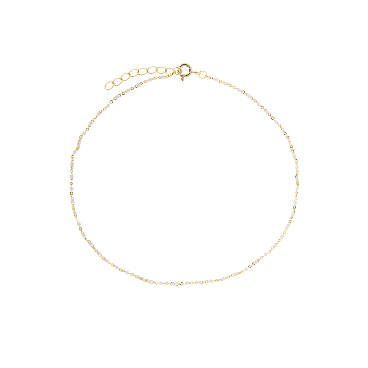gold plated delicate beaded anklet