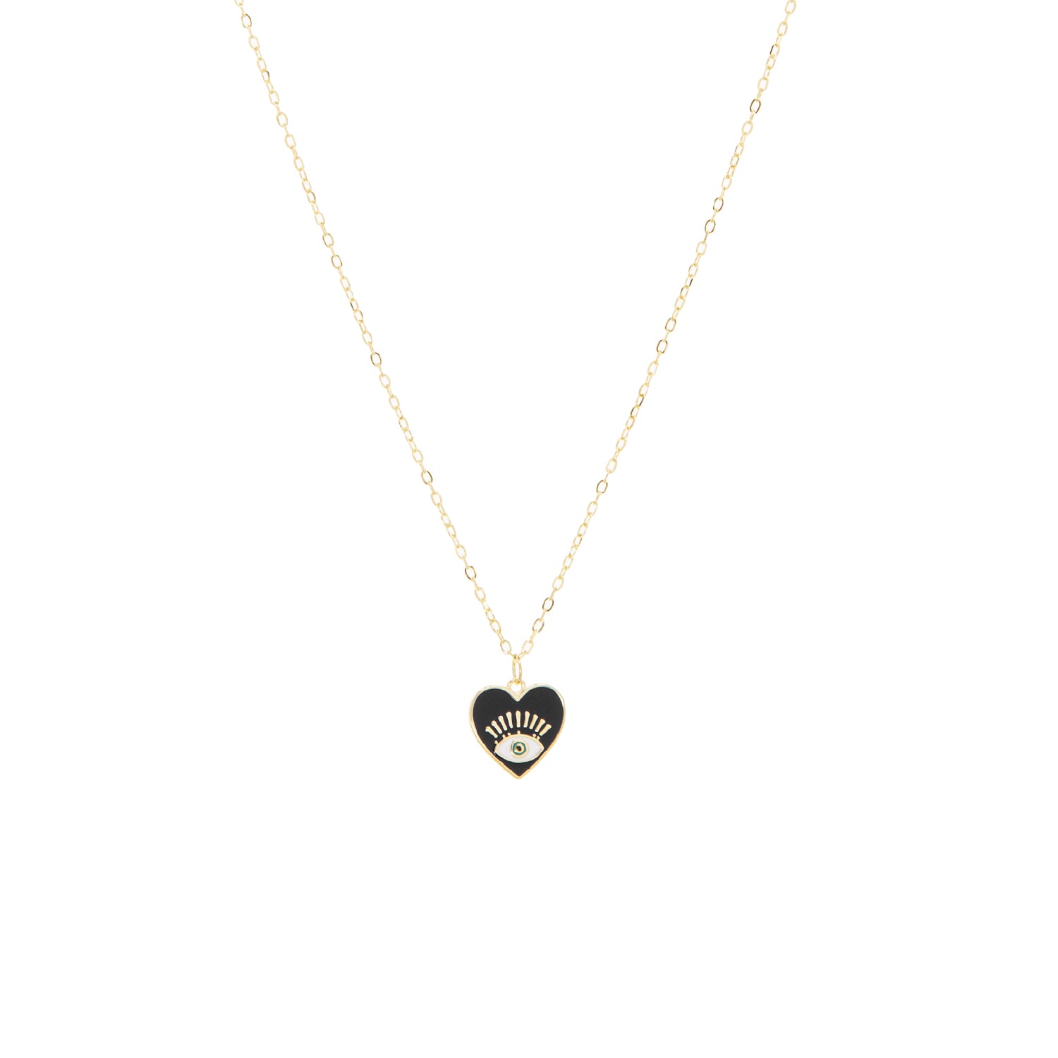 evil eye heart pendant necklace