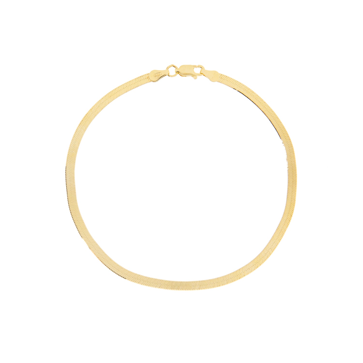 gold plated herringbone chain anklet