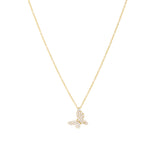 Gold Plated Delicate CZ Butterfly Necklace