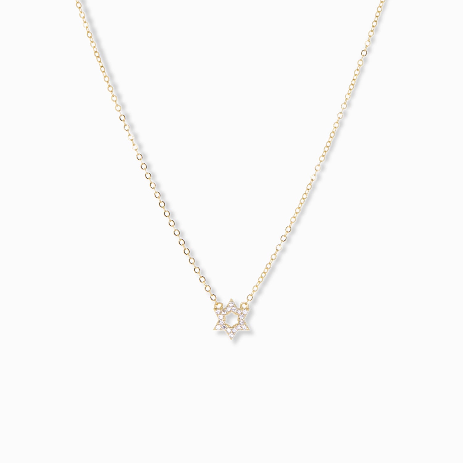 small CZ Star of David necklace