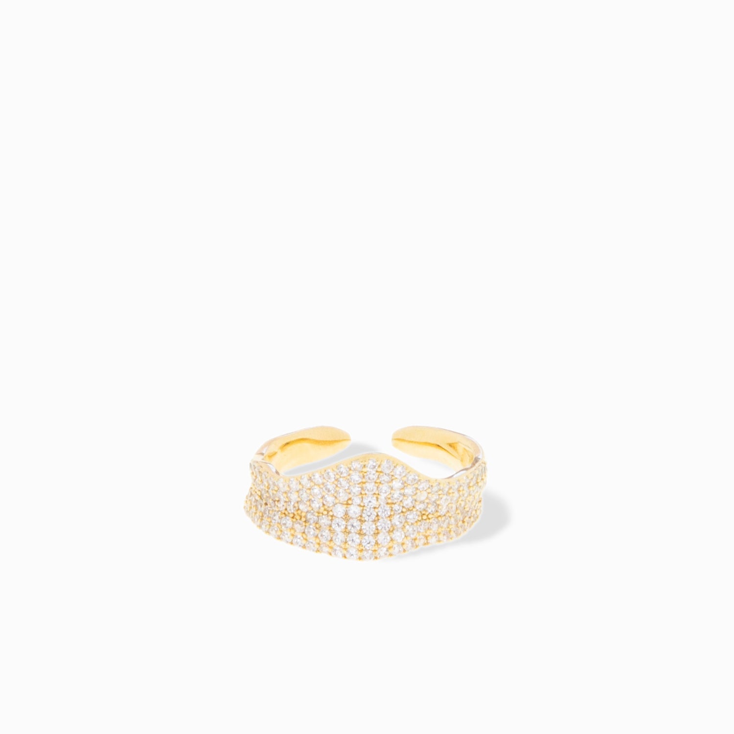 adjustable pave v shaped ring