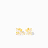 Adjustable Baguette Crossover Ring