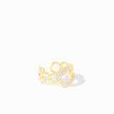 Adjustable Curb Chain Ring with Pavé Accent