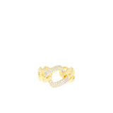 Adjustable Curb Chain Ring with Pavé Accent
