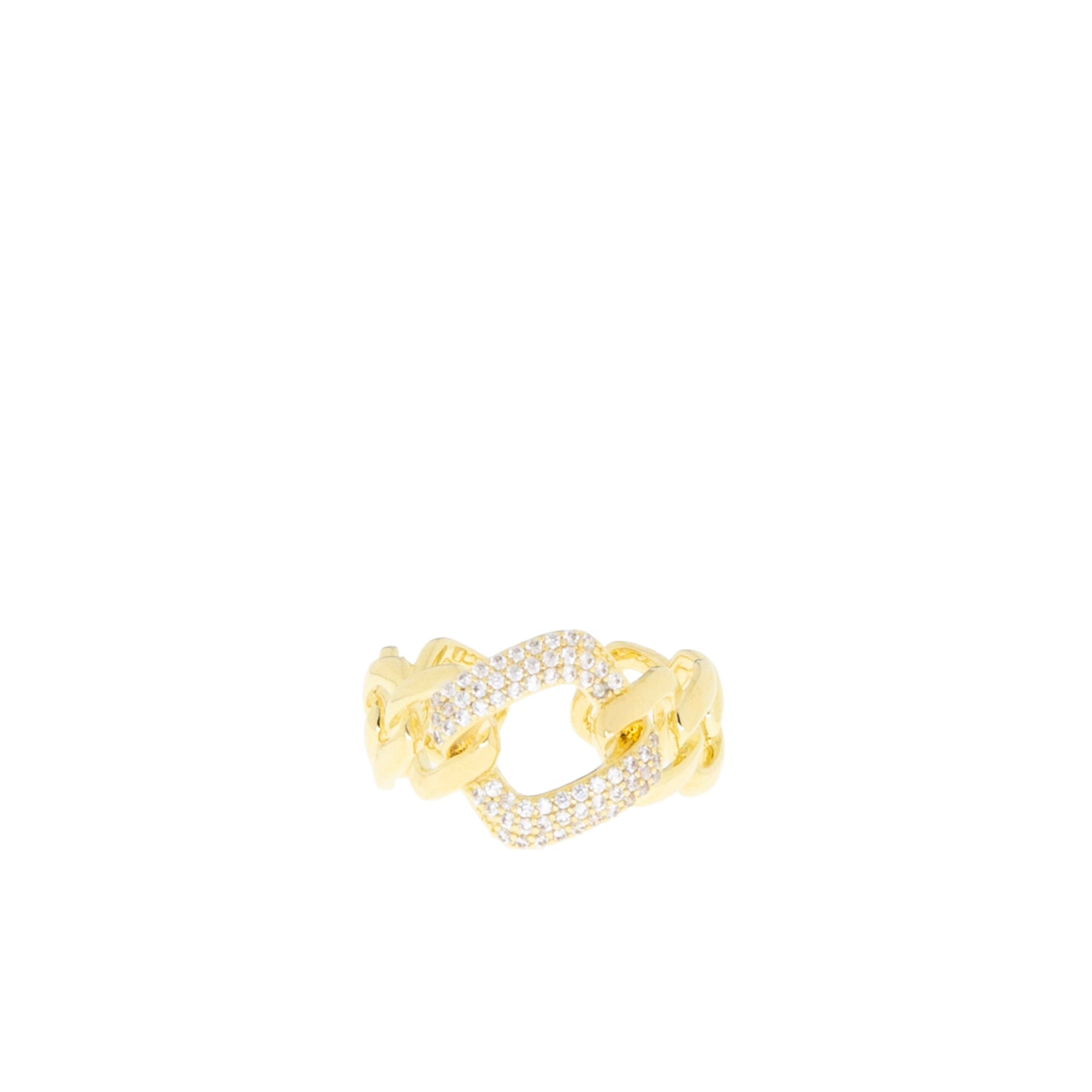 adjustable curb chain ring with pave accent