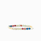 5mm Crystal Beaded Stretch Bracelet with Metal