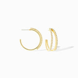 Crystal Lined Double Post Hoop
