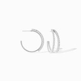 Crystal Lined Double Post Hoop