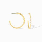 crystal bar set post hoop earring