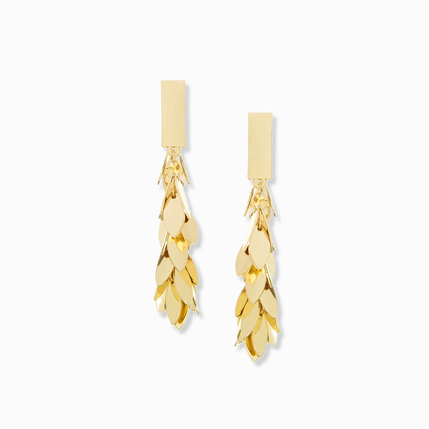 layered leaf chain front back earring