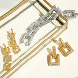 small triple square link drop earring