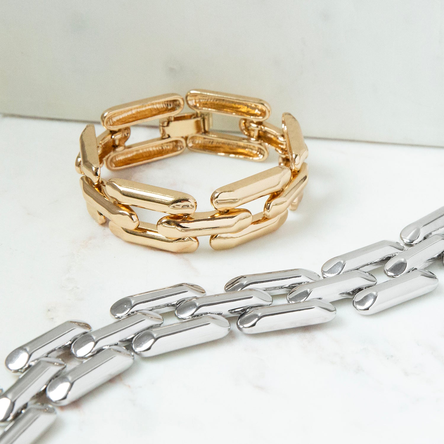 oversized panther link chain bracelet