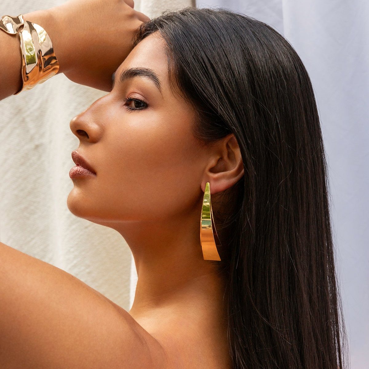 Layered Angle Bar Drop Earring