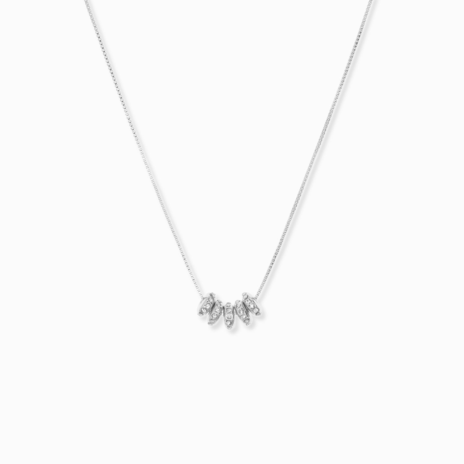 delicate chain necklace with crystal rondelle charms