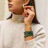 Crystal and Coated Seed Bead Stretch Bracelet Set