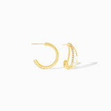Triple Post Hoop with Crystal Detail