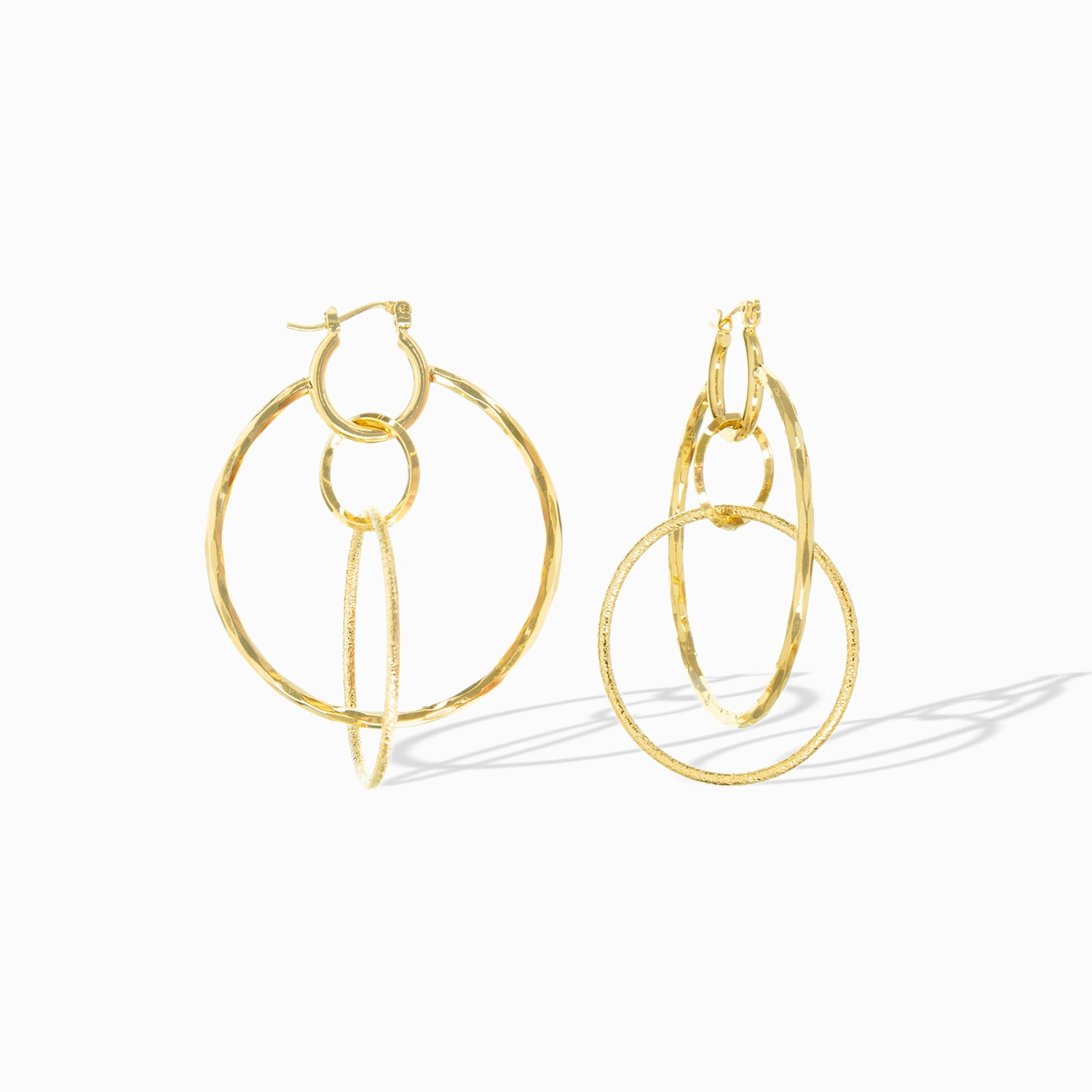 multi interlocking circles drop earring