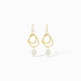 layered link earring with pearl drop