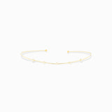 thin collar necklace with natural stones