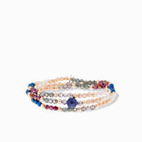 3mm Crystal/Metal Ball Beaded Stretch Wrap Bracelet